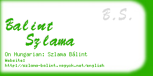 balint szlama business card